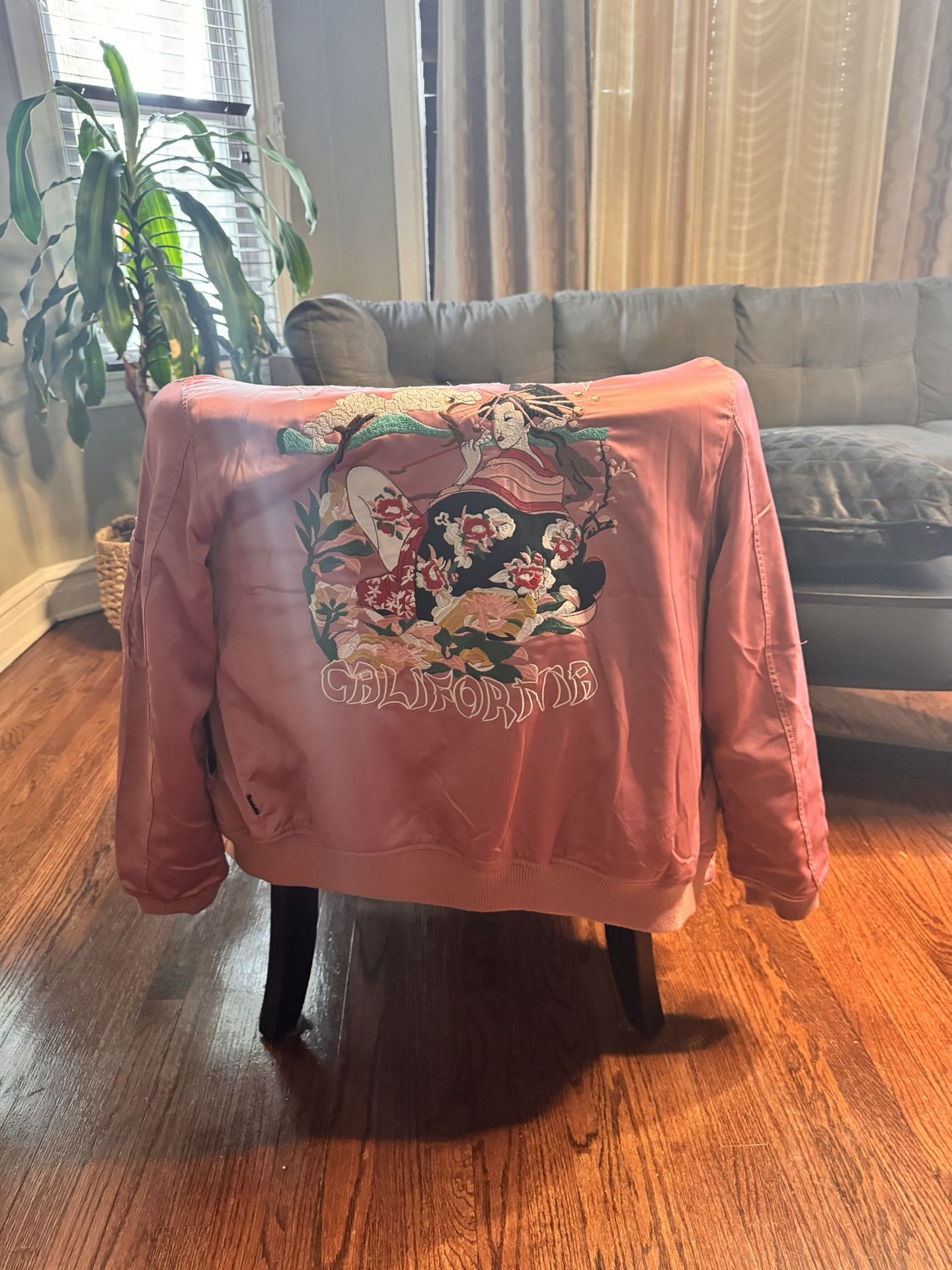 Silk Jacket For Spring And Fall. All Embroidered  Size Xl