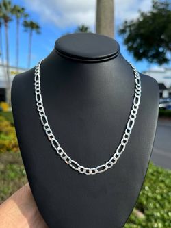 New Jewelry .925 sterling silver Figaro link chain necklace 20” 7.00mm