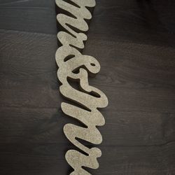 Mr & Mrs Gold Sparkly Sign
