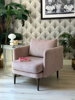West Elm Lavender “Auburn” Armchair | Crate & Barrel | CB2 | Anthropologie | Pottery Barn | Mid-Century Modern | MCM | DWR