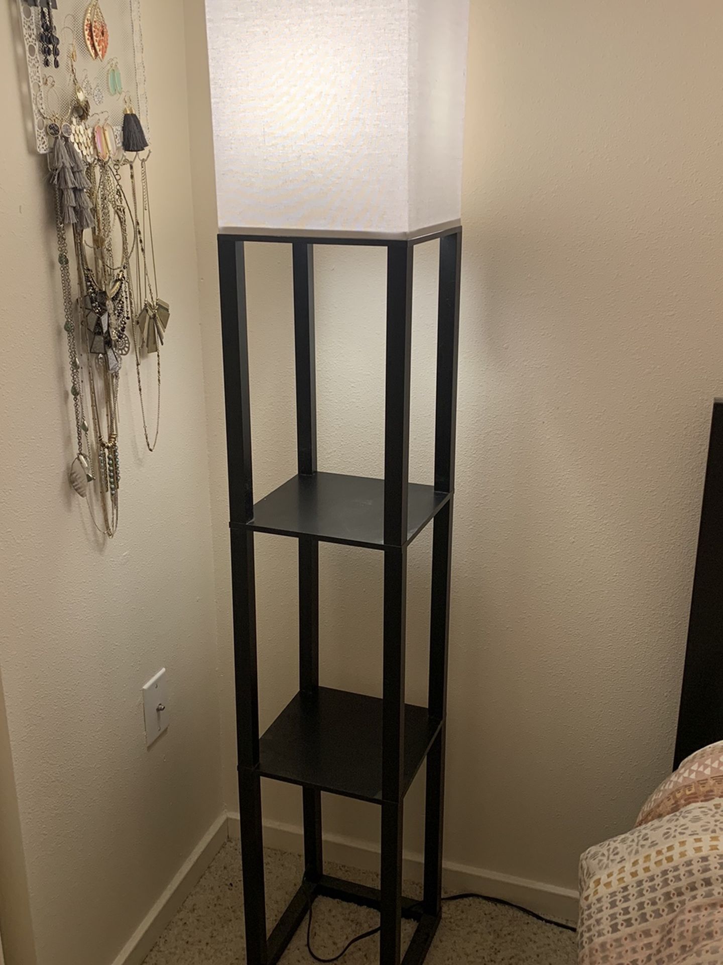 Black Floor Lamp With Shelves