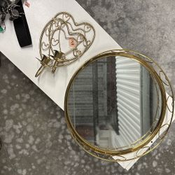 Heart Shaped Mirrored Tray 