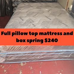 Full Pillow Top Mattress And Box Spring 