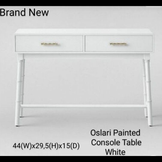Brand New Oslari Painted Console Table White