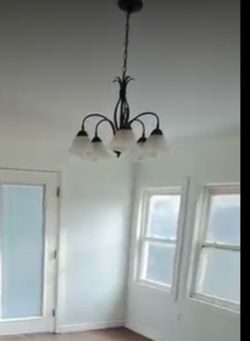 5-Light Black Chandelier with White Shades