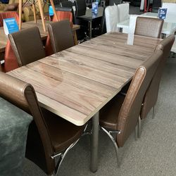 Dining Table With 6 Chairs - Delivery And Financing Available 