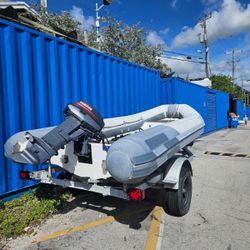 2011 Inflatable Rescue Boat 14’ w/ Trailer