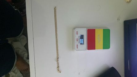 14k curb diamond cut bracelet