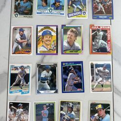 Robin Yount Paul Molitor Milwaukee Brewers MLB HOF Baseball Card Lot 80’s 90’s Brew Crew Hall Fame