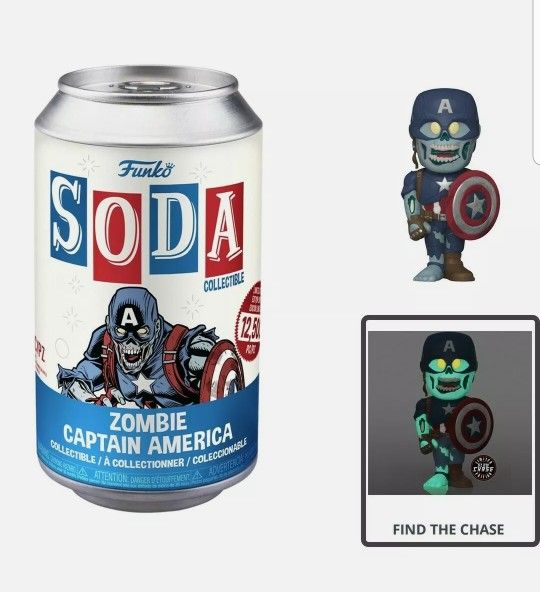 Funko Soda Marvel What If...? Zombie Captain America Vinyl Figure  Chance Of Chase 12,500pc 