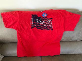 New With Tags Red USA 2XL Shirt