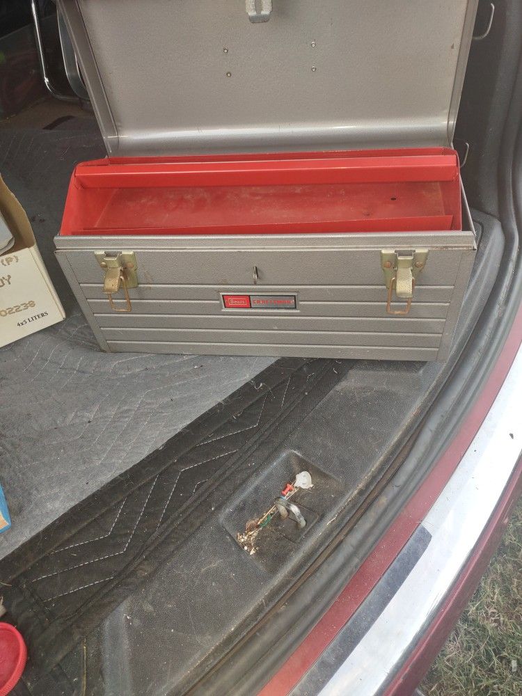 Vintage Craftsman Tool Box With Top Carrier For Sockets And Other Things