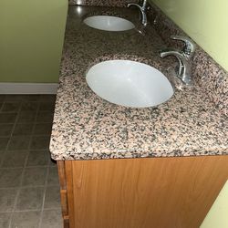 Marble double sink and countertop