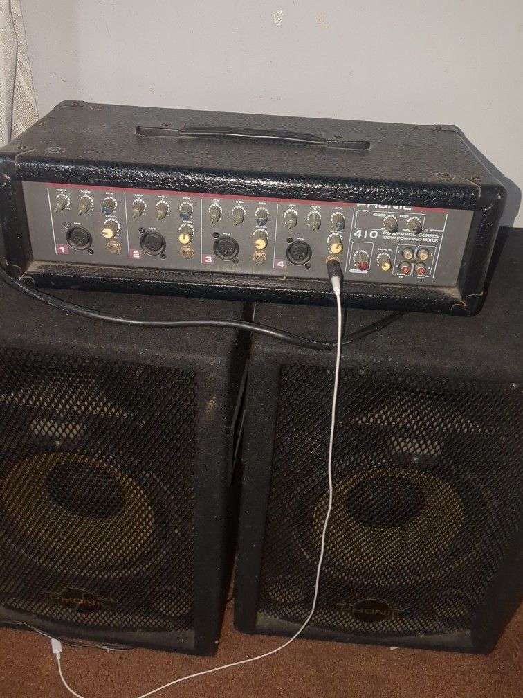 phonic speaker y power mixer