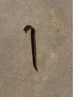 Vintage Heavy Duty Steel Pry Bar Crowbar - 12" Gooseneck