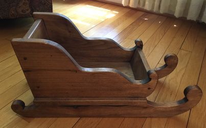 Handmade solid wood doll sled