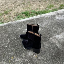 Black Velvet Boots (Never Worn)