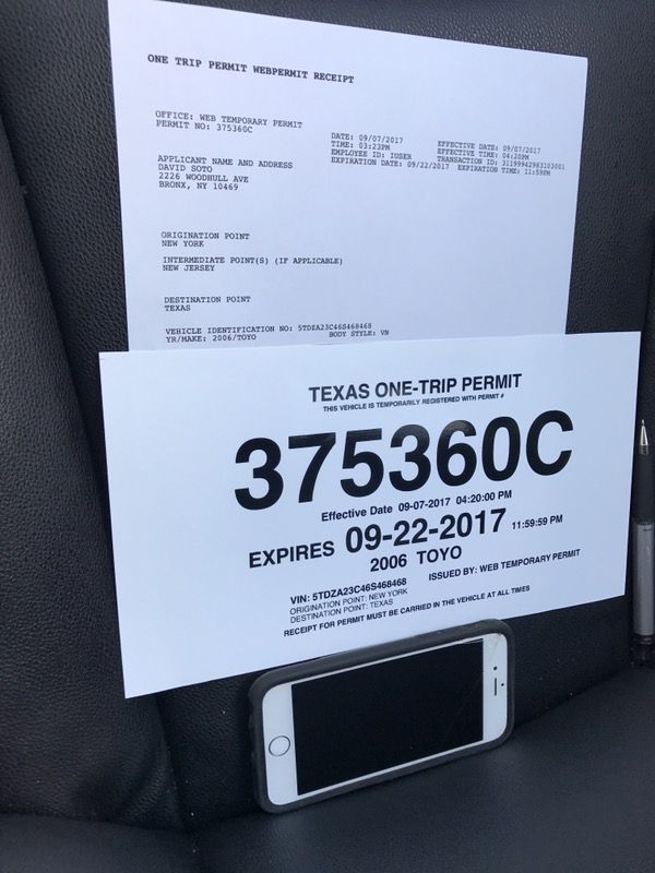 Temporary tags and plates issued same day on the spot for