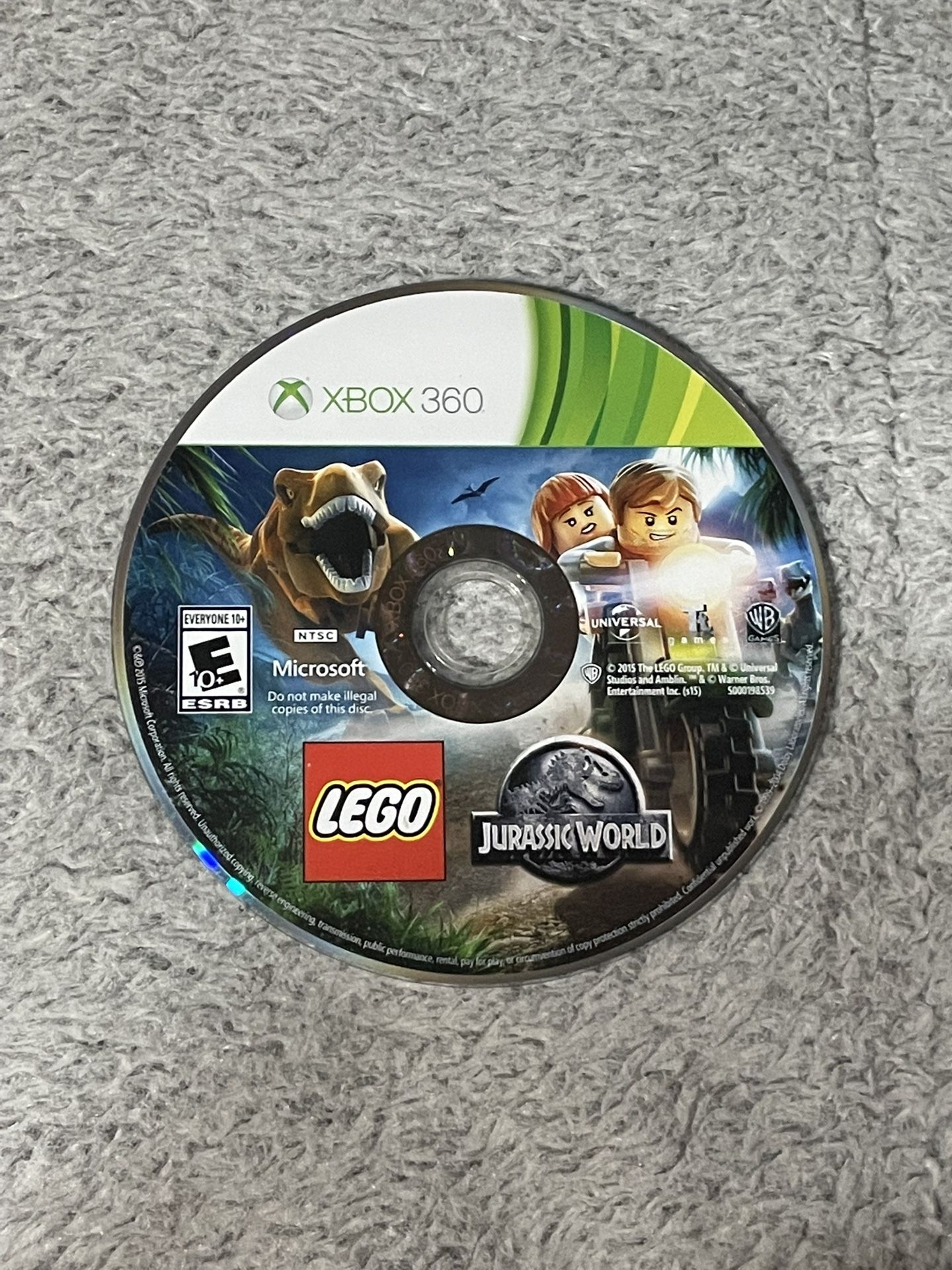 Xbox 360 LEGO Jurassic world disc 