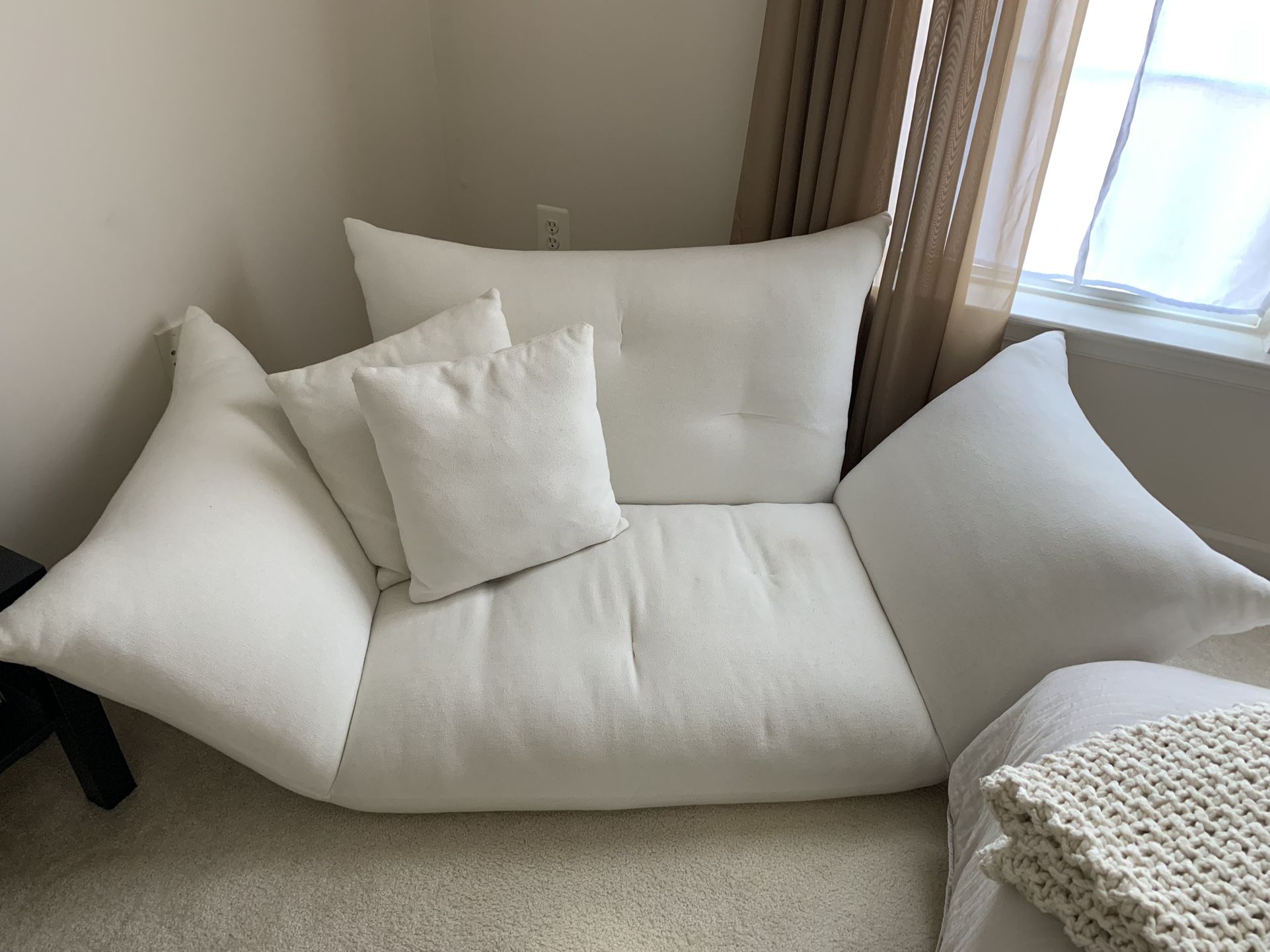 Urban Outfitters Cirrus Convertible Sofa Cream Floor Chair