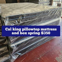 Cal King Pillow Top Mattress And Box Spring 