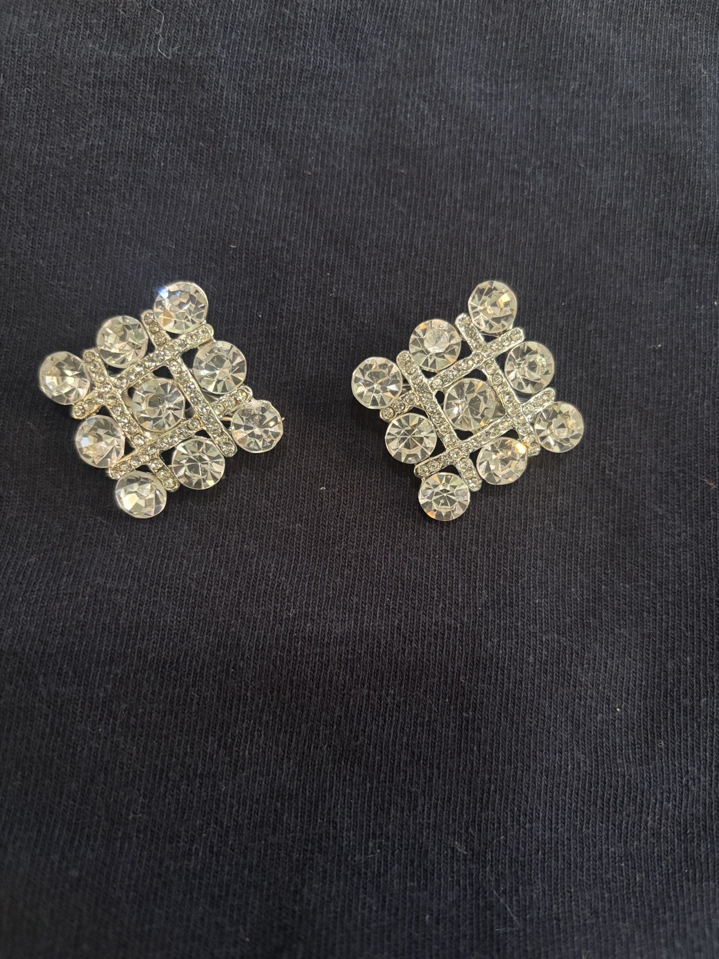 Rhinestone Silver Brooch.