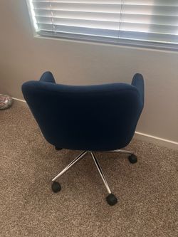 MCM Blue Velvet Chair