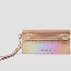 Dr.  Doc  Martens PINK IRIDESCENT LEATHER WRISTLET LIMITED EDITION NEW WITHOUT TAGS