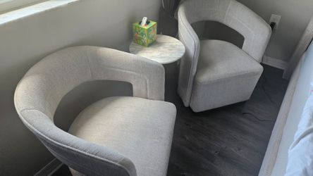 Two sitting chairs table NOT included