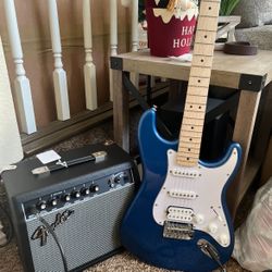 Fender electric guitar and amp