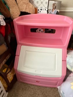 Step2 Pink Kids Toy Box with Bookshelf