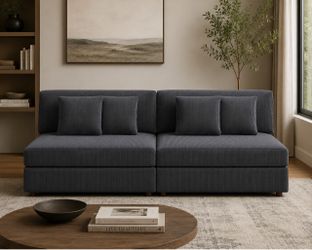 Armless Large Seating 2 seaters Sofa