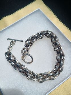 TRADE - VTG 9.5 Double Link 7" Italian Bracelet - Sterling Silver Bracelet - Unisex