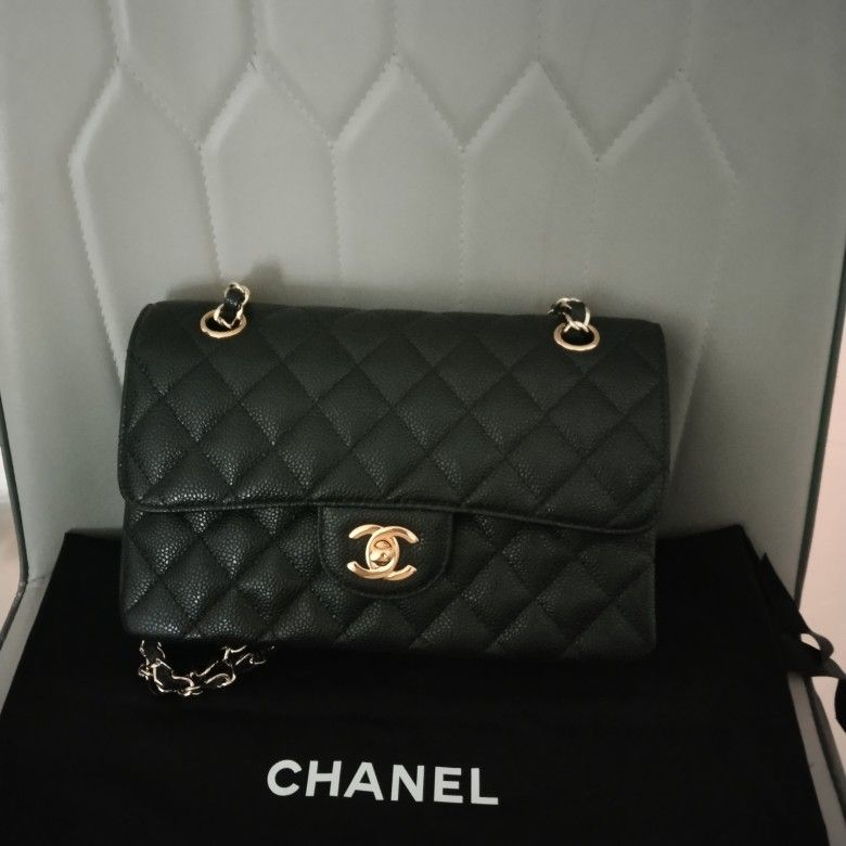 Chanel CF Grained Calfskin & Gold-Tone Metal Small Shoulder Bag