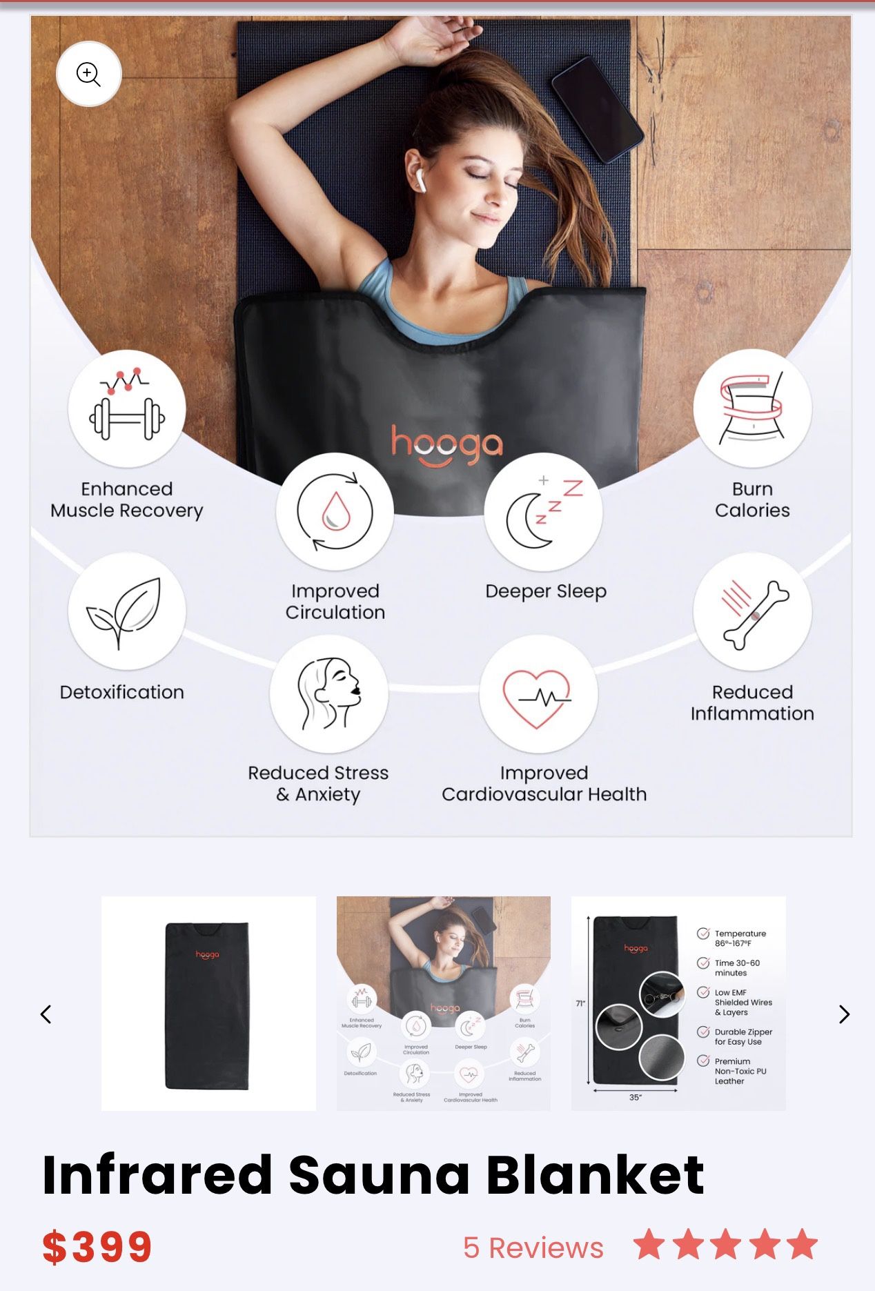 Hooga Sauna Blanket