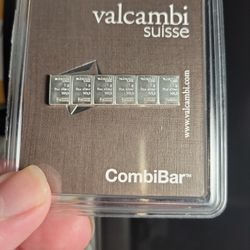 6 GRAM .999 Pure Silver Bars Valcambi Brand Tear Apart Bars 6x 1g Bars