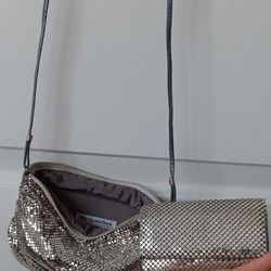 WHITING & DAVIS Vintage Silver Mesh Metal Crossbody Purse and Wallet