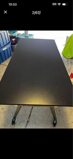 IKEA GALANT Large Utility Table on Casters - Black (63"x45")