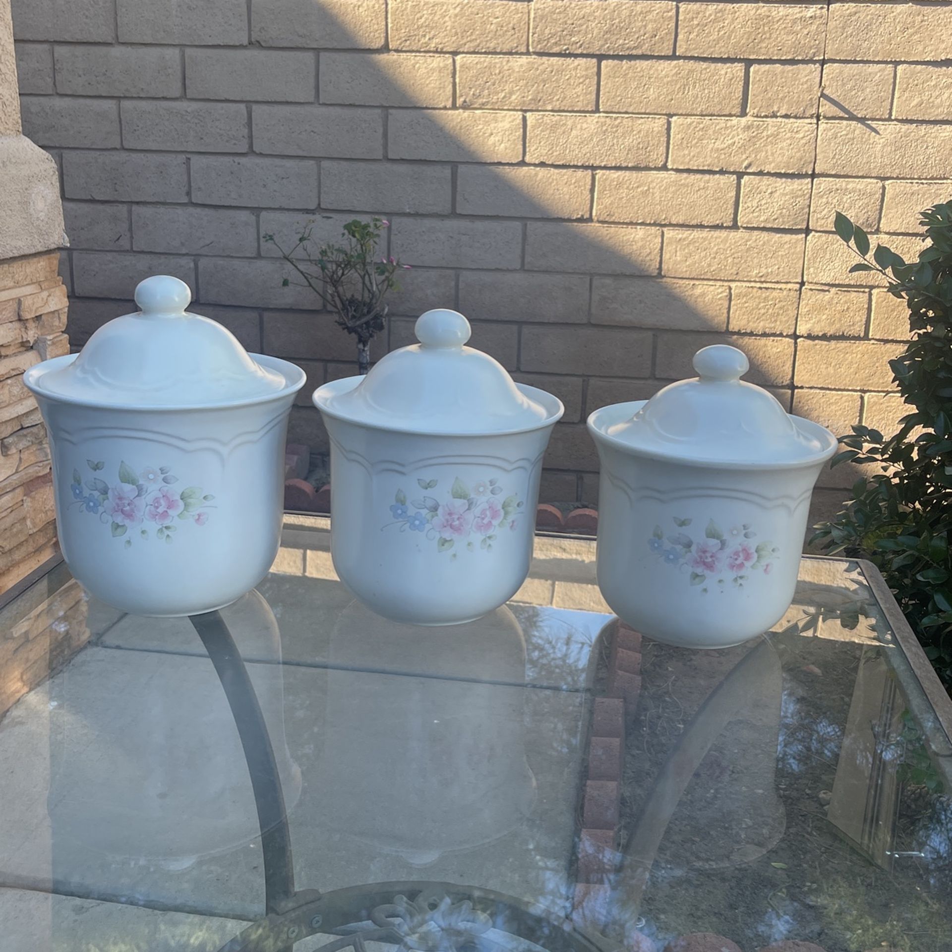 Set Of 3 Pfaltzgraff Jars