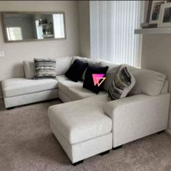💫 Double Chaise Light Color U Shaped Sectional Sofa💫 Brand New💥 