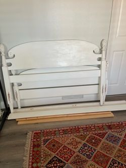 White full size bed frame
