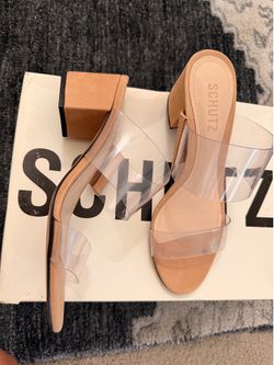 Clear block heels size 6.5
