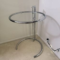 Mid Century Modern MCM Chrome Glass Side Table