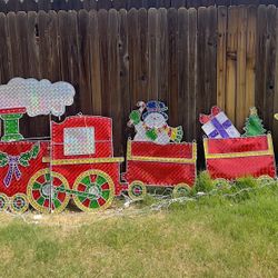Lighted Christmas Train 150”x 50” Light Motion Speed Control Yard Decor Holographic Large