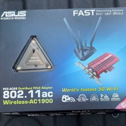 ASUS PCE-AC68 Dual-Band Wireless-AC1900 PCI-E Adapter Router