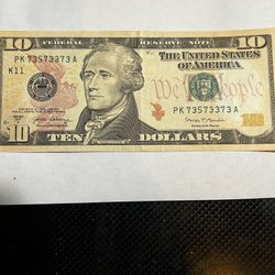Tri Nary  Note 10 Dollar Bill 