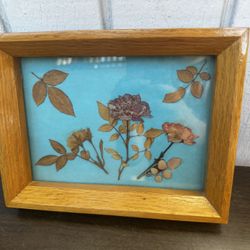 Folk Art Dried Flowers Wall Art Frame Decor 