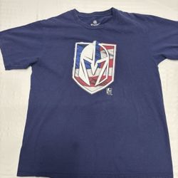Vegas Golden Knights, Navy Blue T-Shirt Size XL Hockey American Flag
