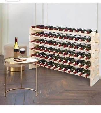 New 72 Bottles Stackable Modular Wine Rack, Freestanding Wine Bottle Holder 6-Tier Wine Holder Displ