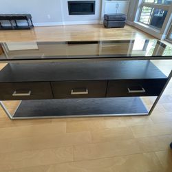 Glass & Wood Console table